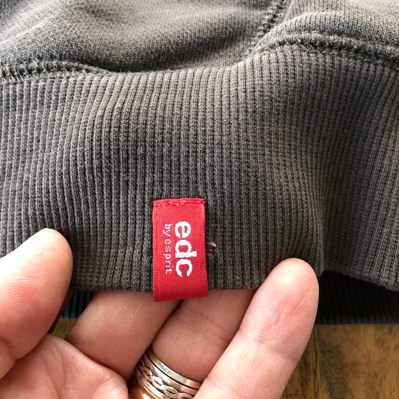 ESPRIT (EDC) -SM- Vintage 3/4 Button Up Hoody in warm chocolate brown - Picture 9 of 9